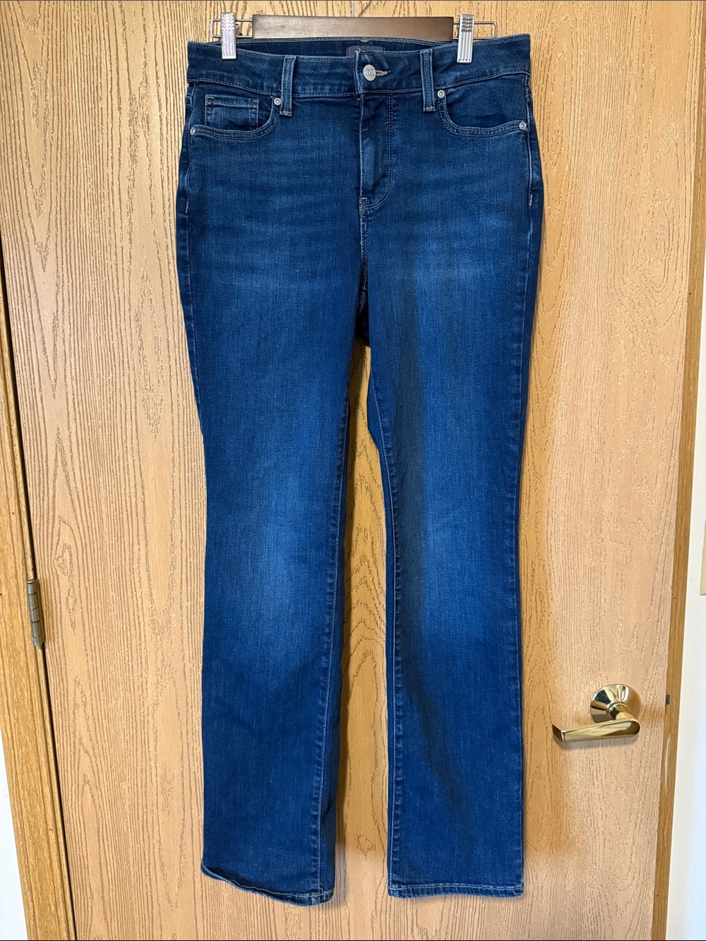 NYDJ Marilyn Straight Jeans in Dark Blue Denim